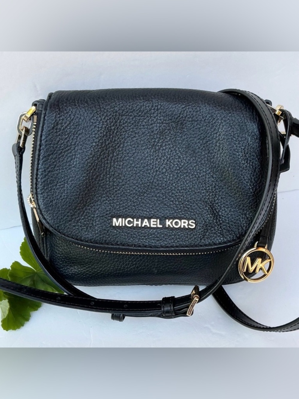 Michael Kors Black Pebbled Leather Crossbody Bag